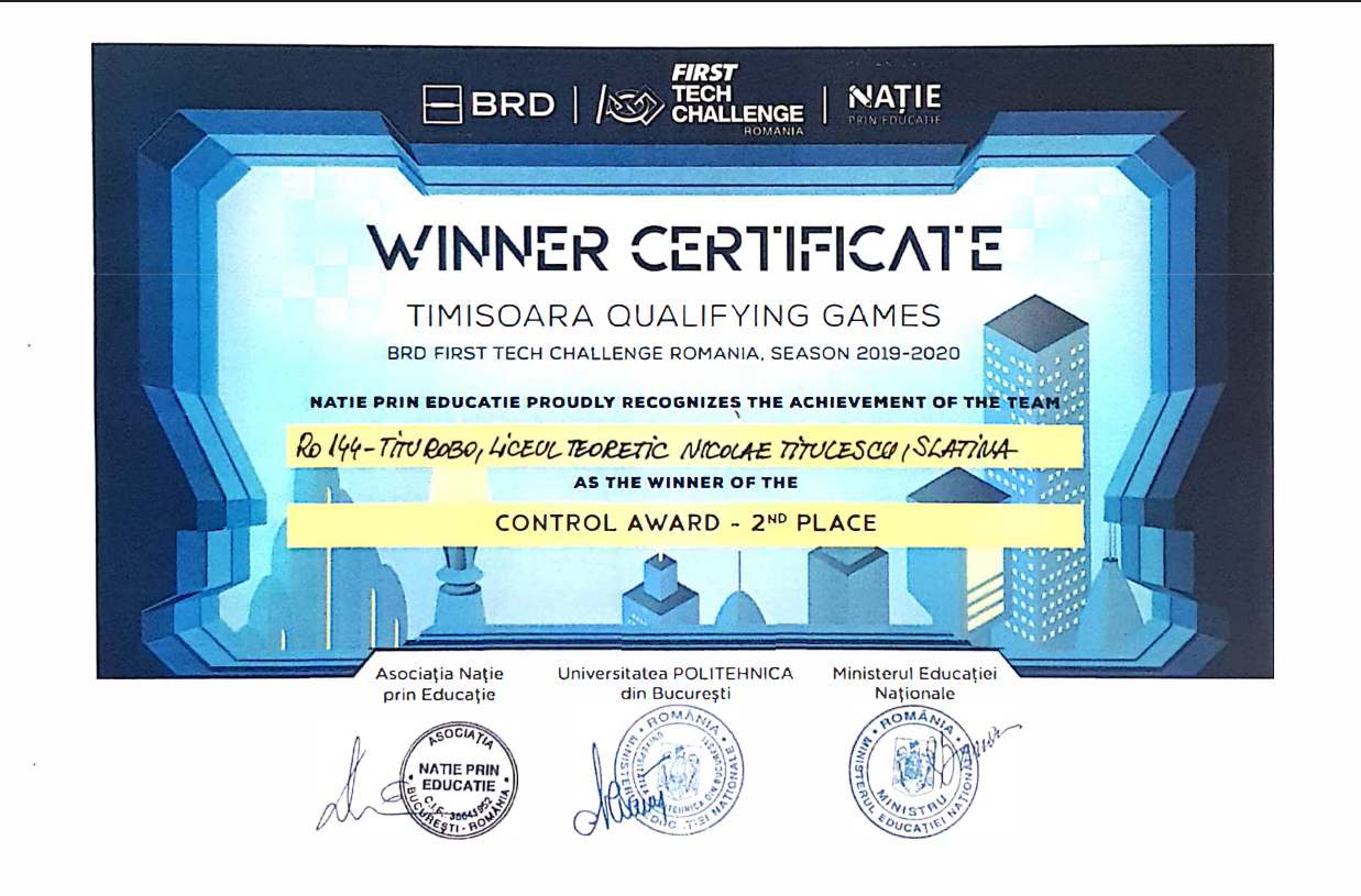 2nd Place - CTRLA 2019-2020